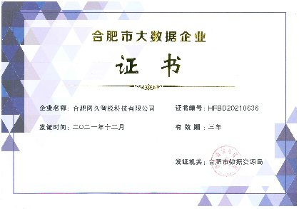 合肥市大数据企业证书